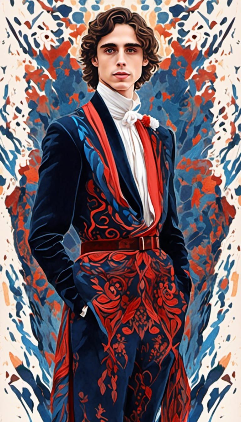 Met Gala Red Carpet in Watercolor with Geometric Details