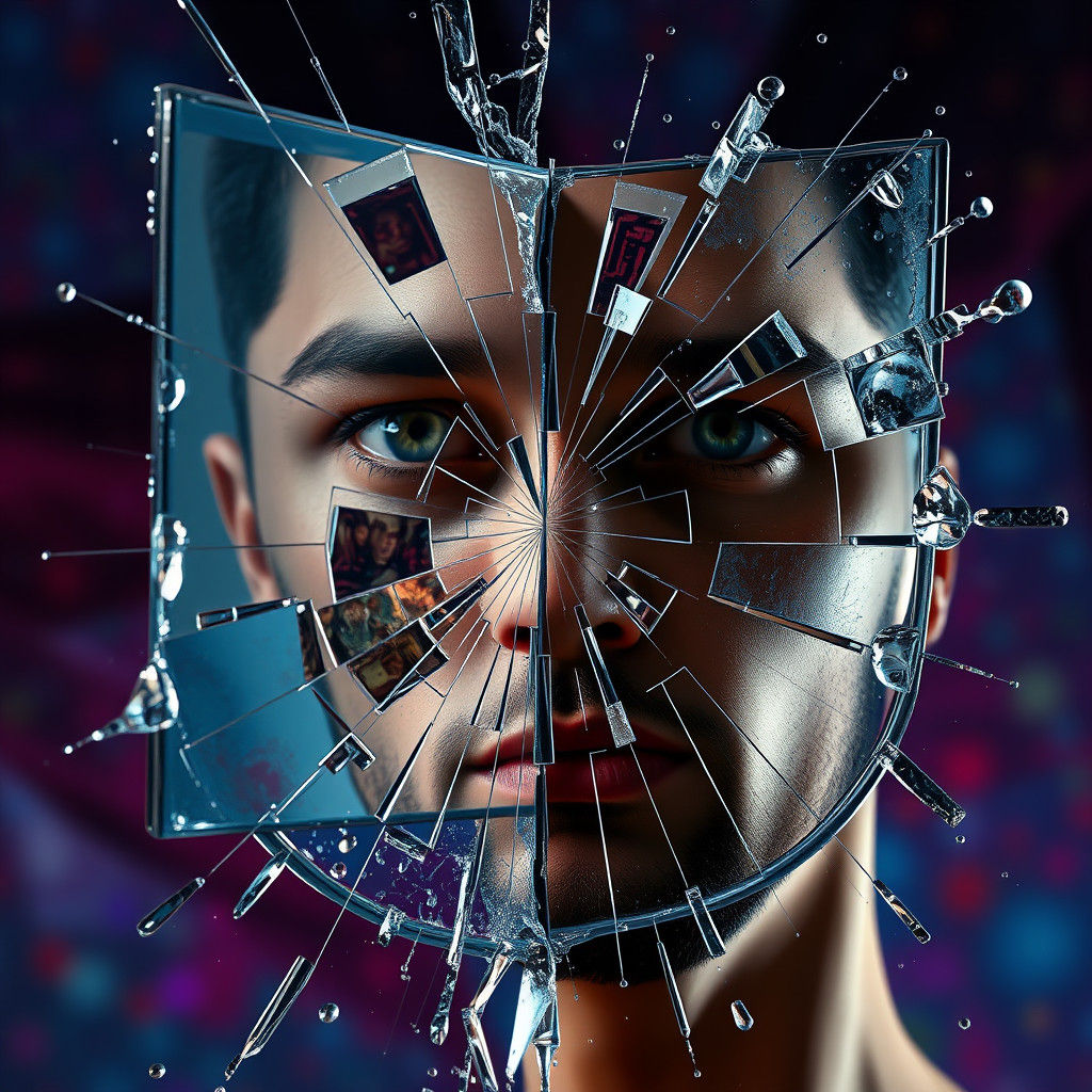 Fractured Mirror Reflecting Liars in Hyperrealistic Splash A...