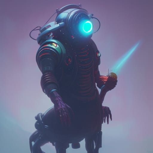 DJ Music Man in Biopunk Style