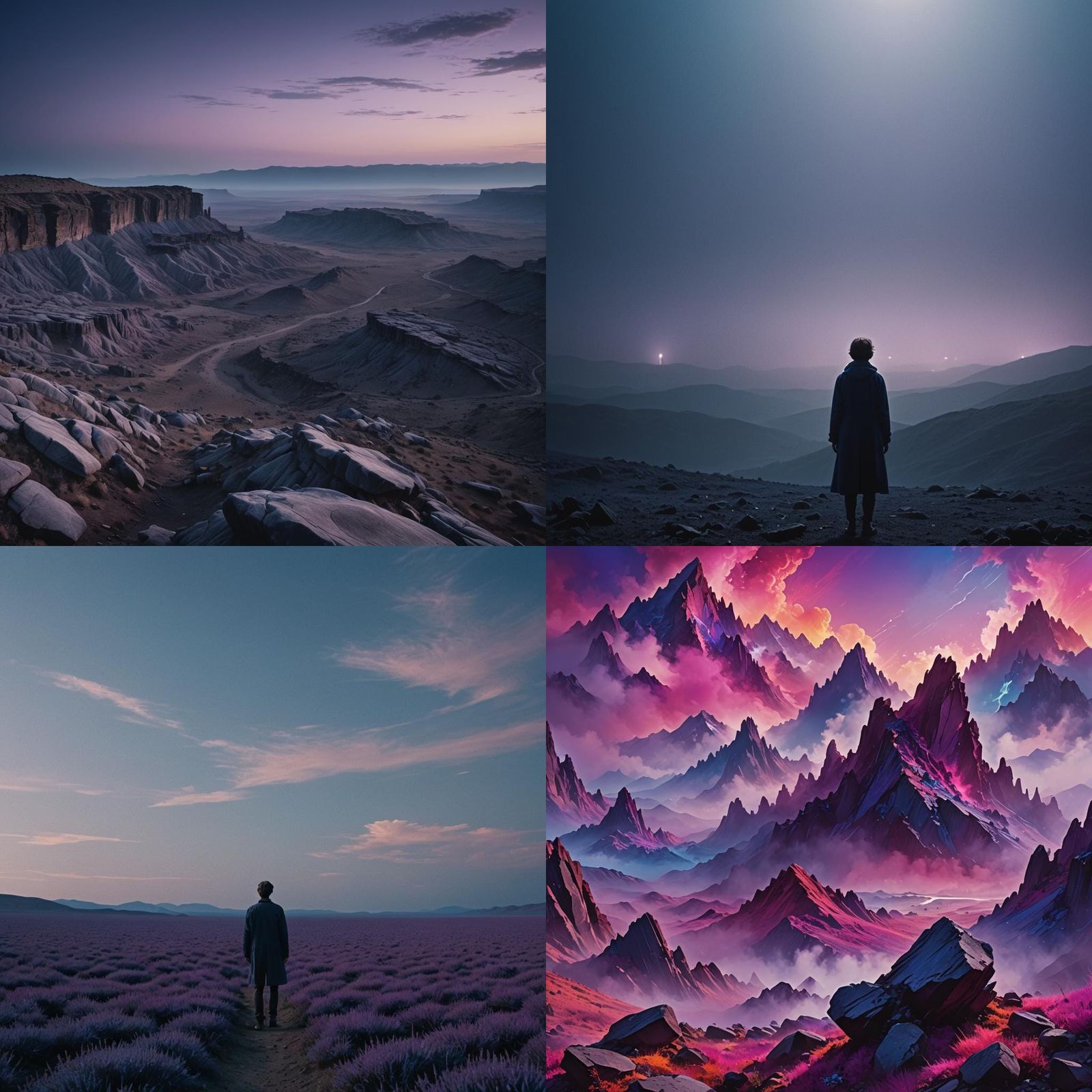 Dramatic Indigo Landscape in Cinematic Style