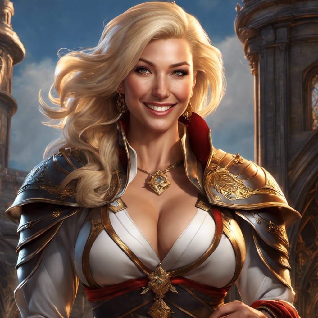 Blonde Cleric Portrait in Art Nouveau Style