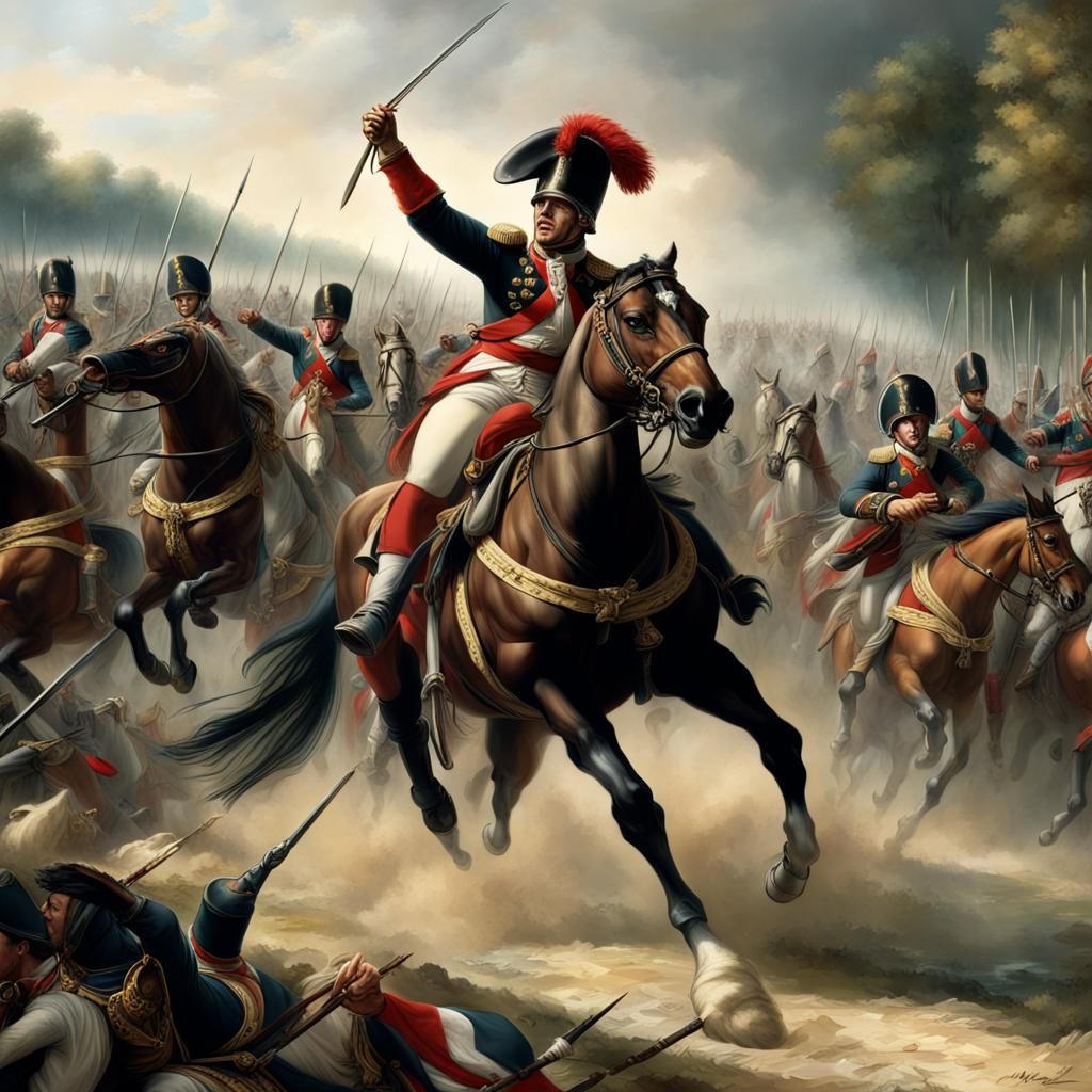 Napoleonic Cavalry Charge: Military Might in Matte Painting