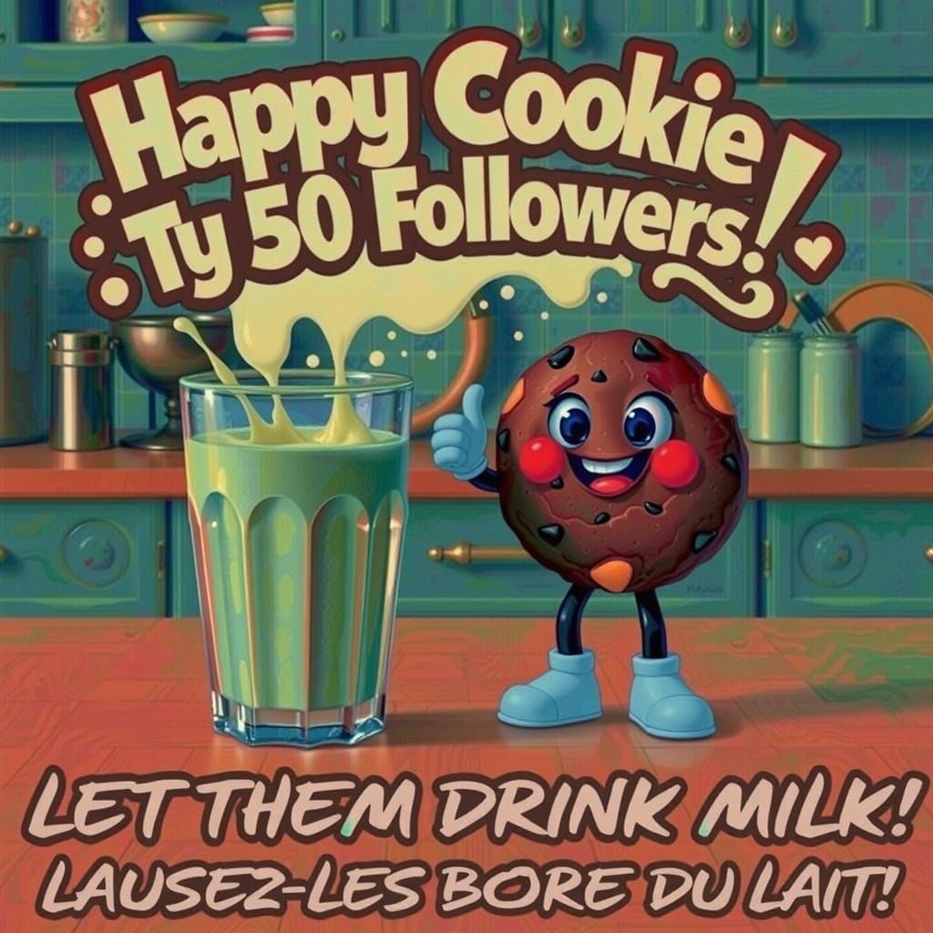 Celebratory Milk Splash in Cozy Kitchen