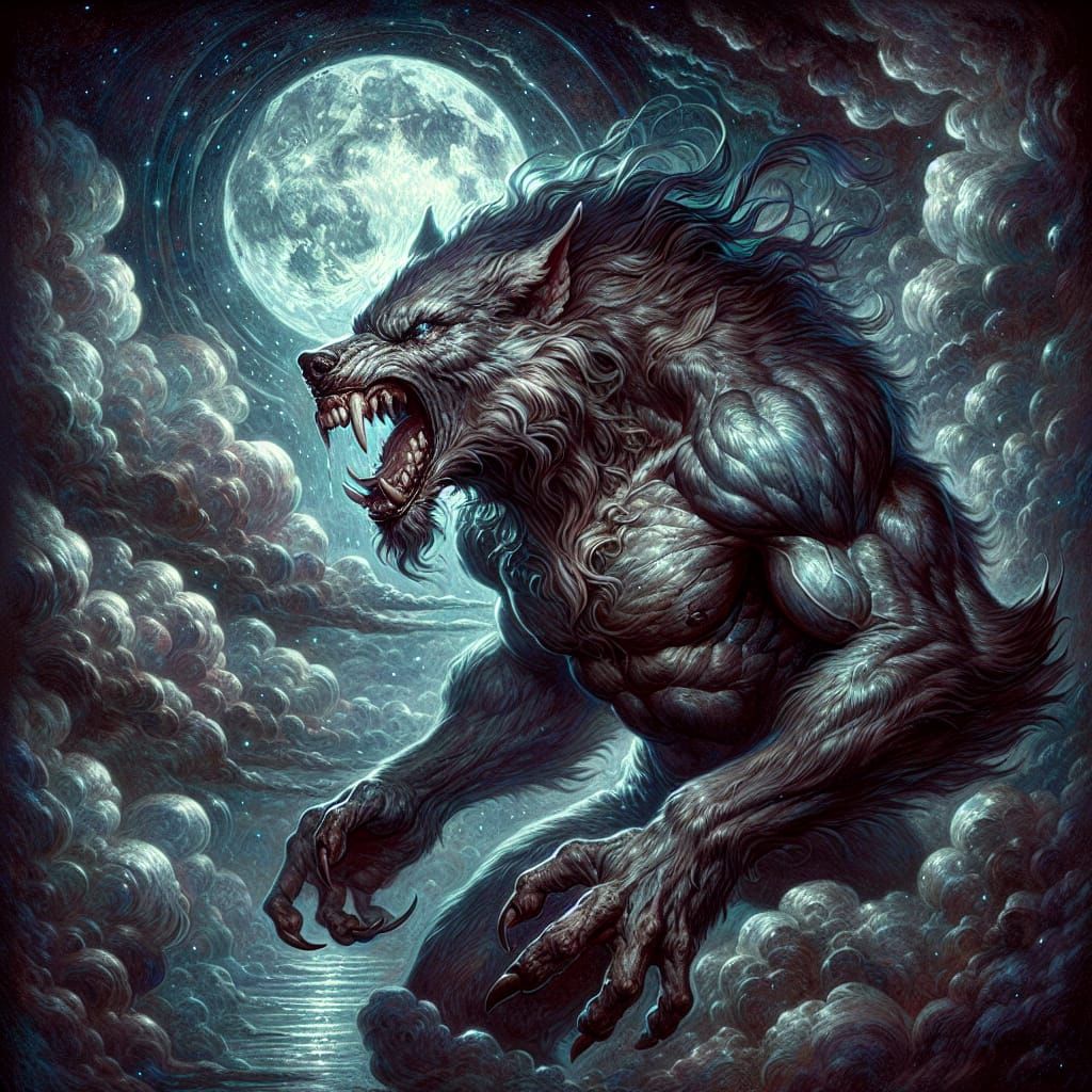 art style werewolf