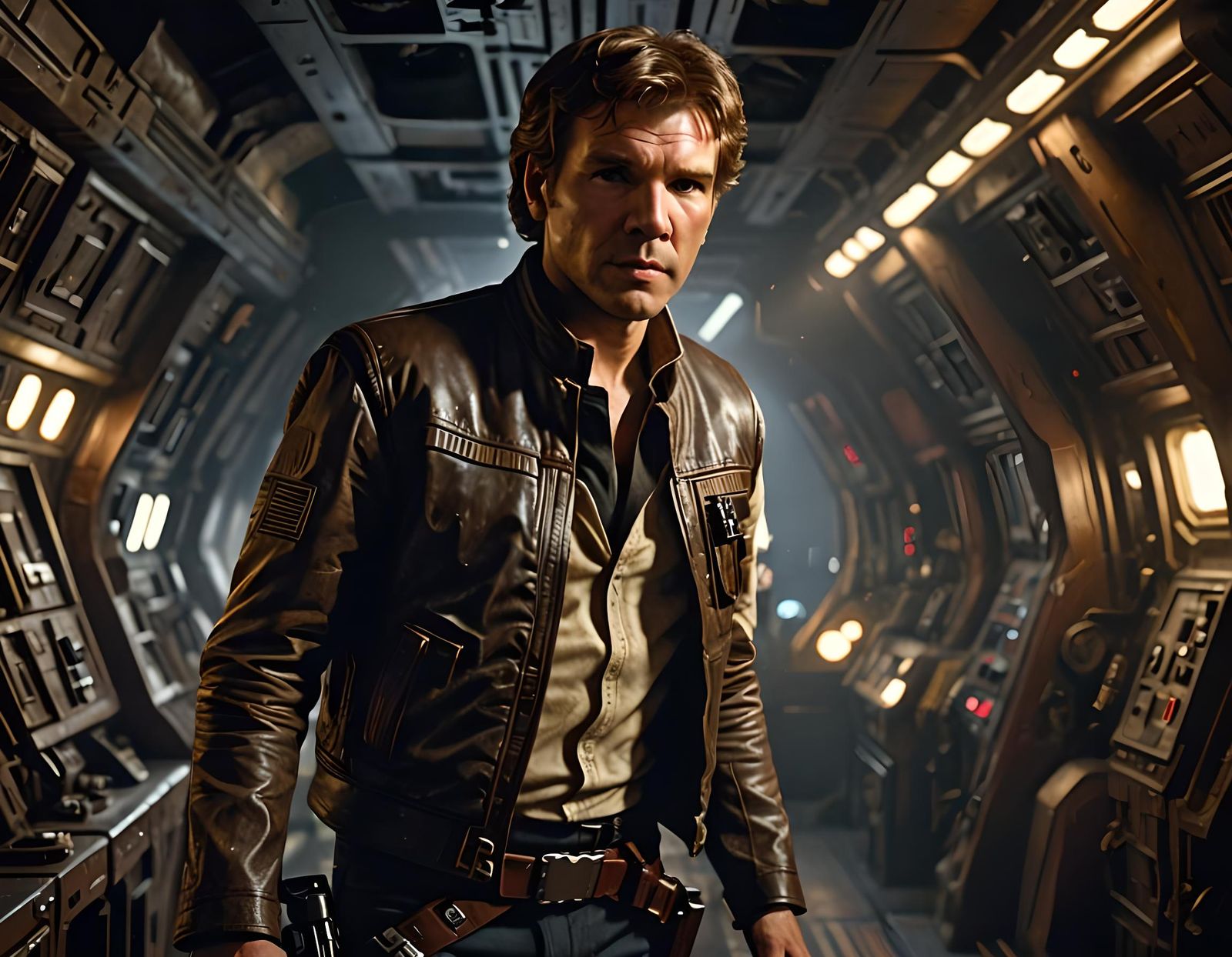 Han Solo in Star Wars: Hyperdetailed Film Quality Portrait