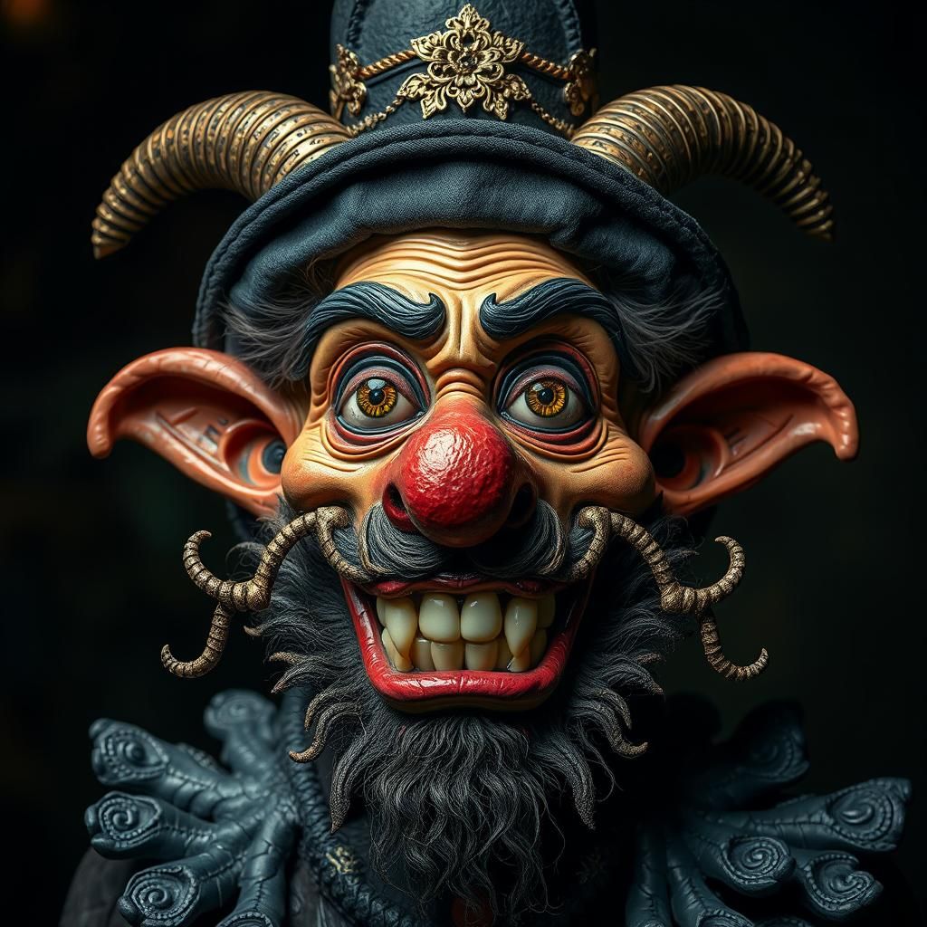 Goofy Portrait in Gothic Baroque Style, Detailed Photo