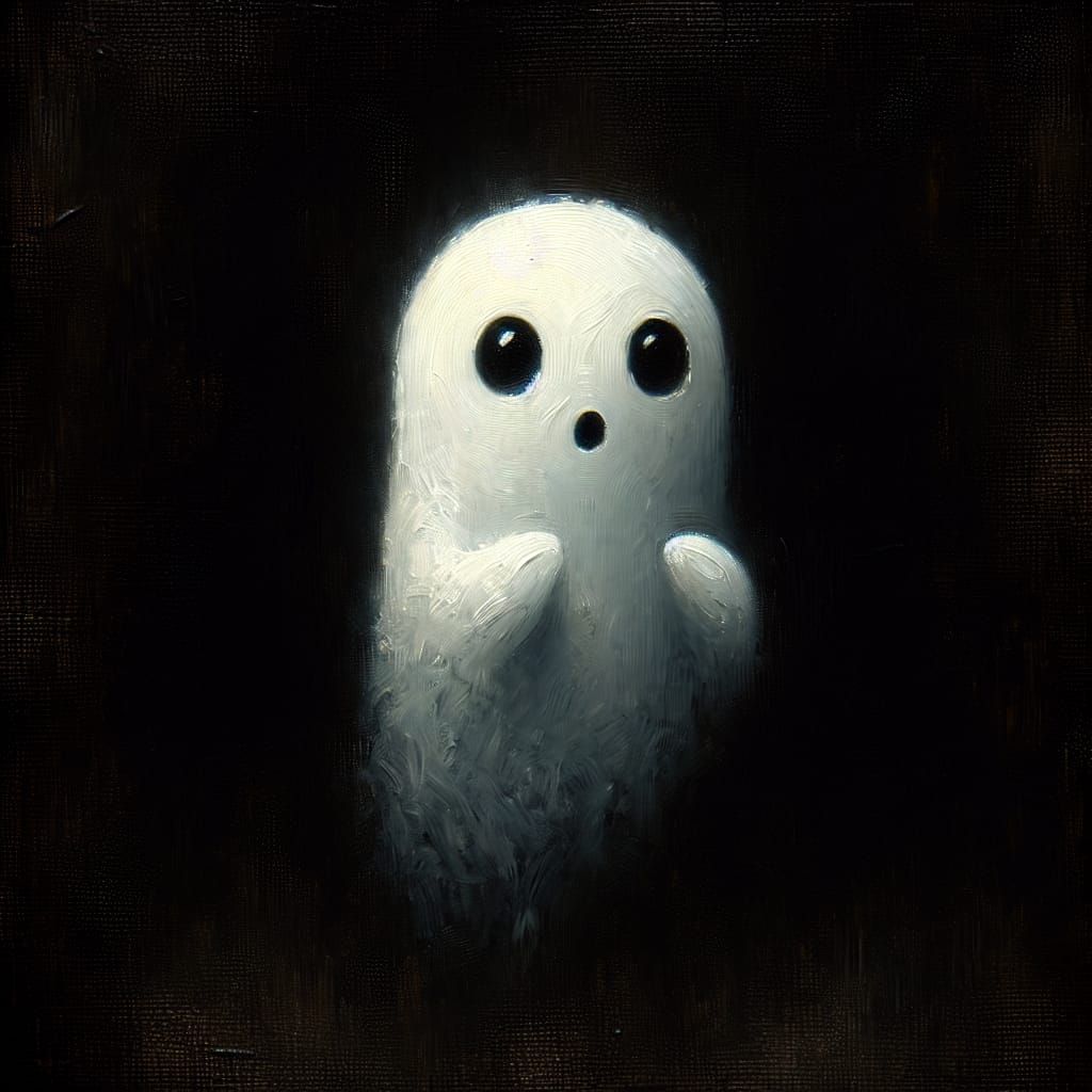 Frightened Ghost in Dark Room: Matte Painting