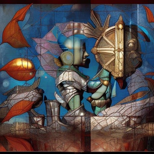 Abstract Totem in Detailed Matte Painting Style