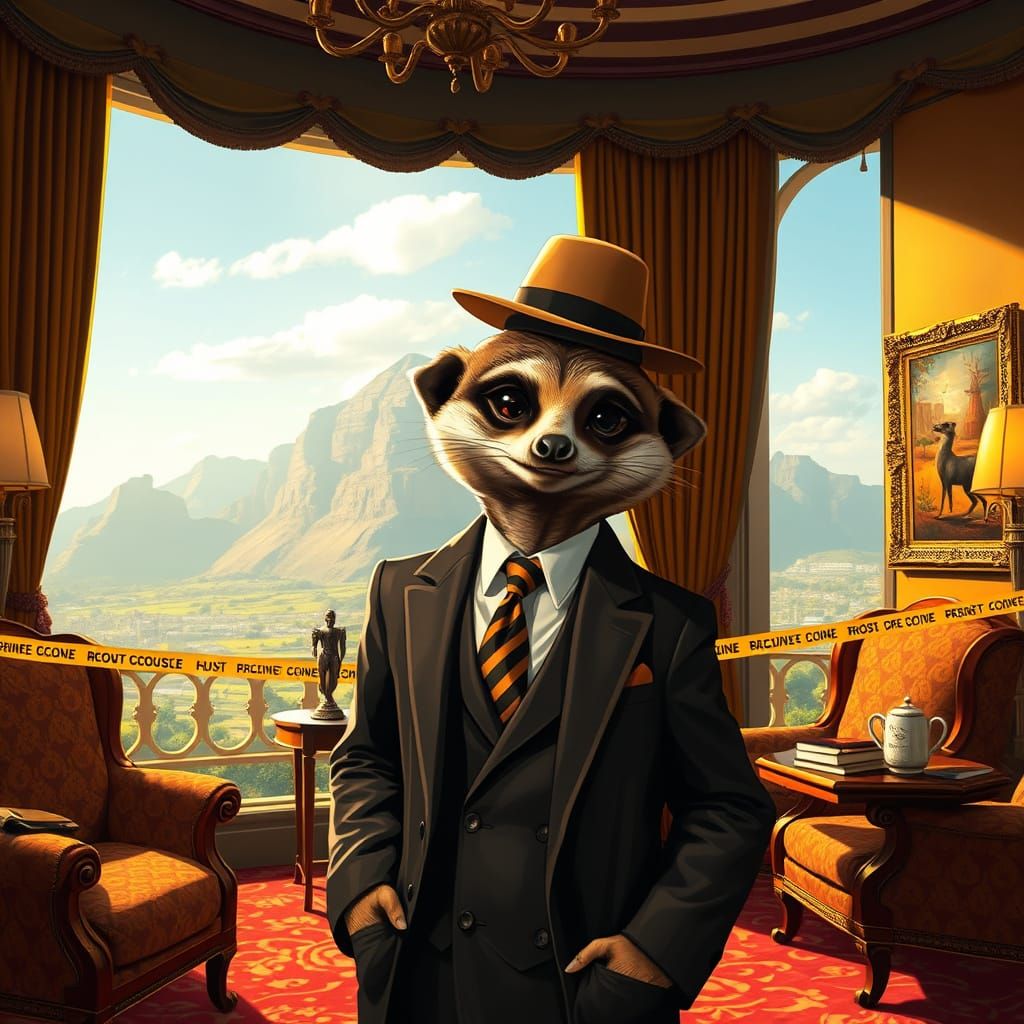 MEERKAT DETECTIVE IN SOUTH AFRICAN PRESIDENTIAL SUITE (meerkat series) (6)