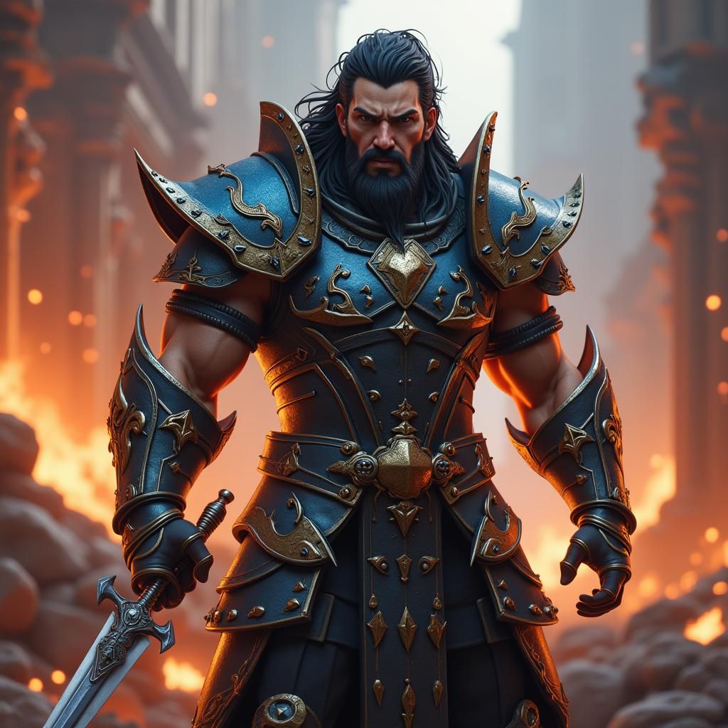 Heroic Armored Warrior in Marvel Fortnite Style