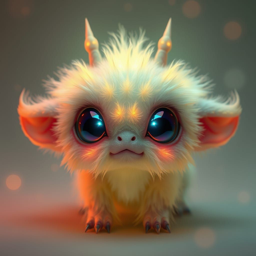 Bioluminescent Alien Creature with Spectral Aura in 8K