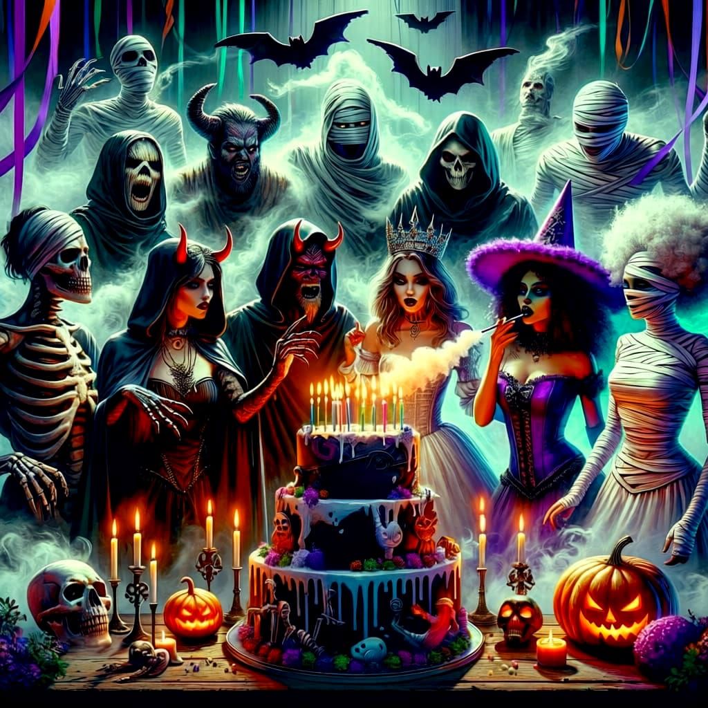 Eerie Halloween Birthday Party with Ghostly Smoke