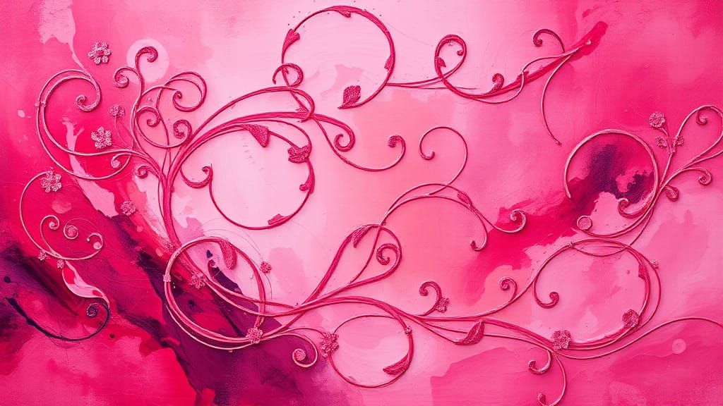 Abstract Filigree in Pink and Salmon Hues