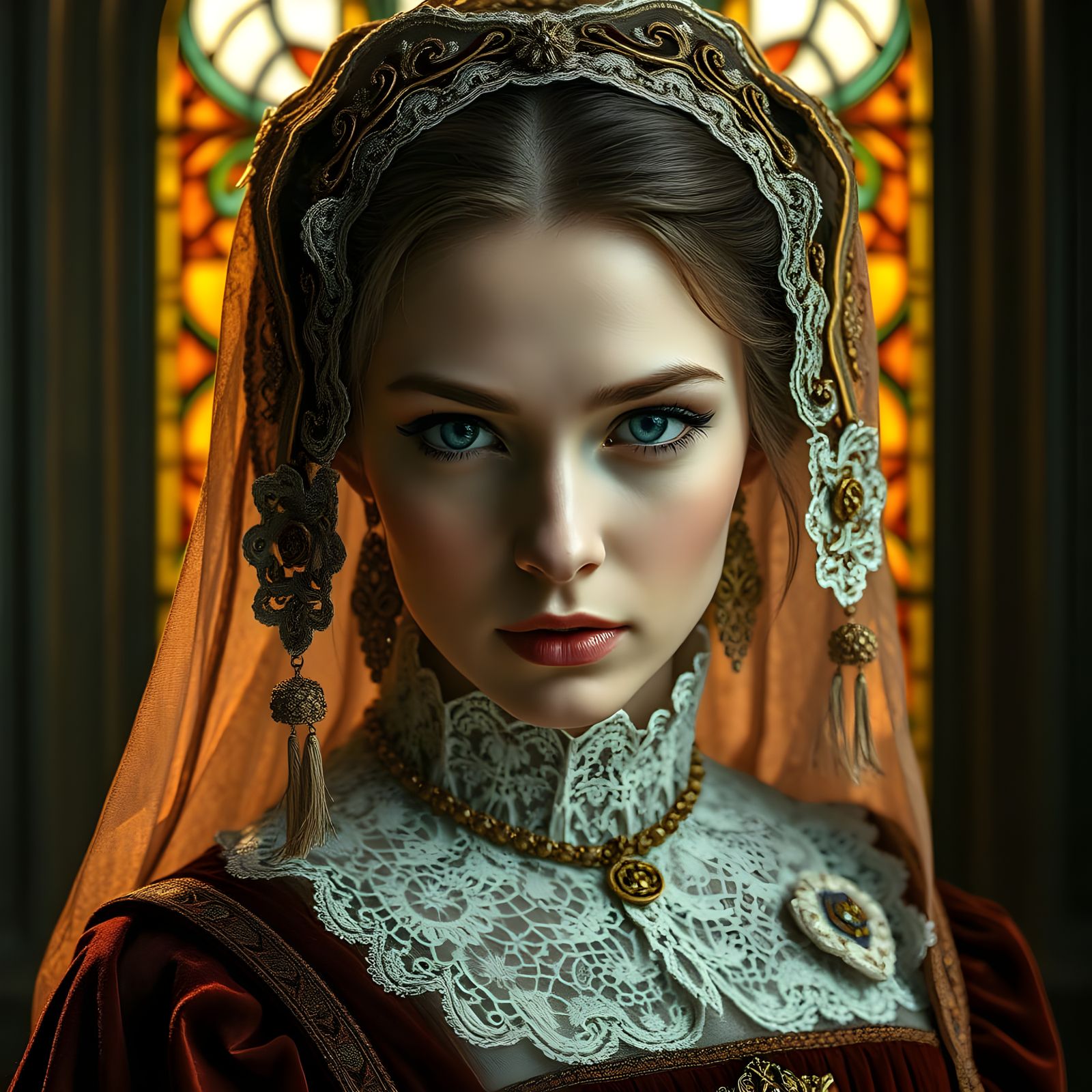 A Noblewoman in Renaissance Revival Splendor