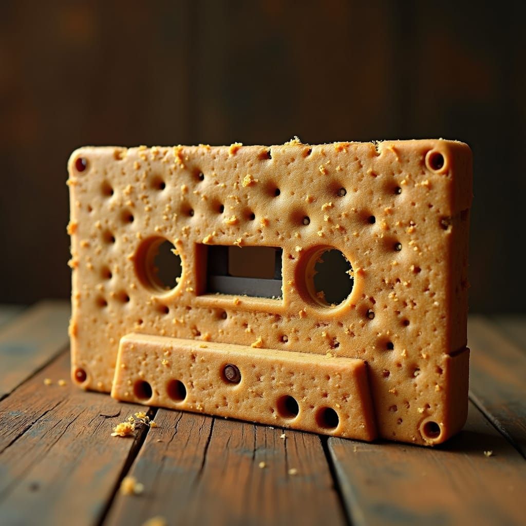 Graham Cracker Cassette Tape Still Life