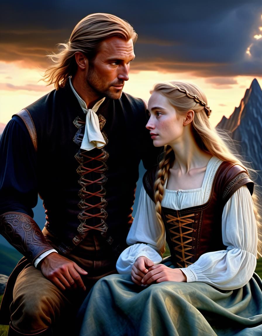 Renaissance Picnic: Man and Elf in Chiaroscuro