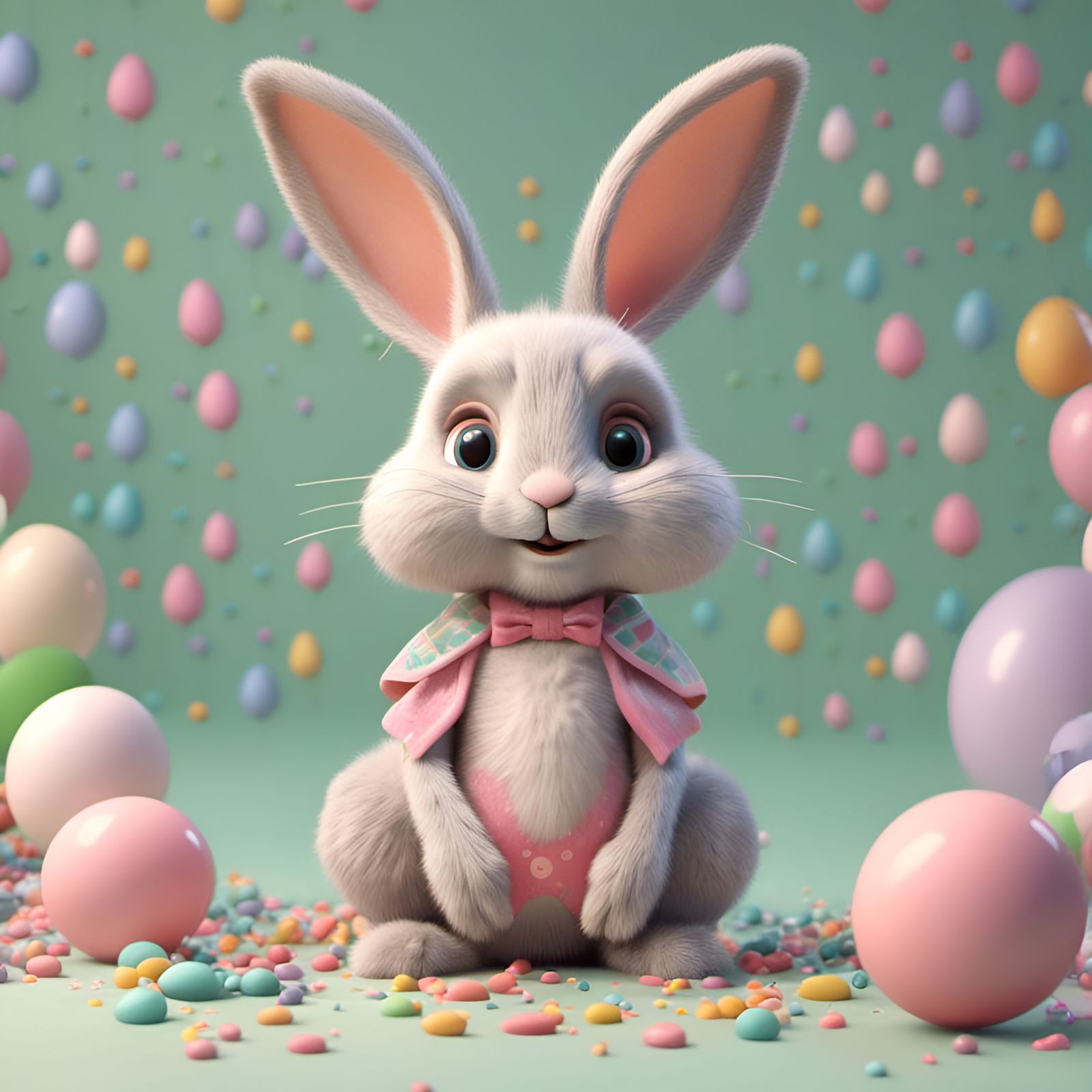 Adorable Bunny Portrait in Smooth 3D Animation