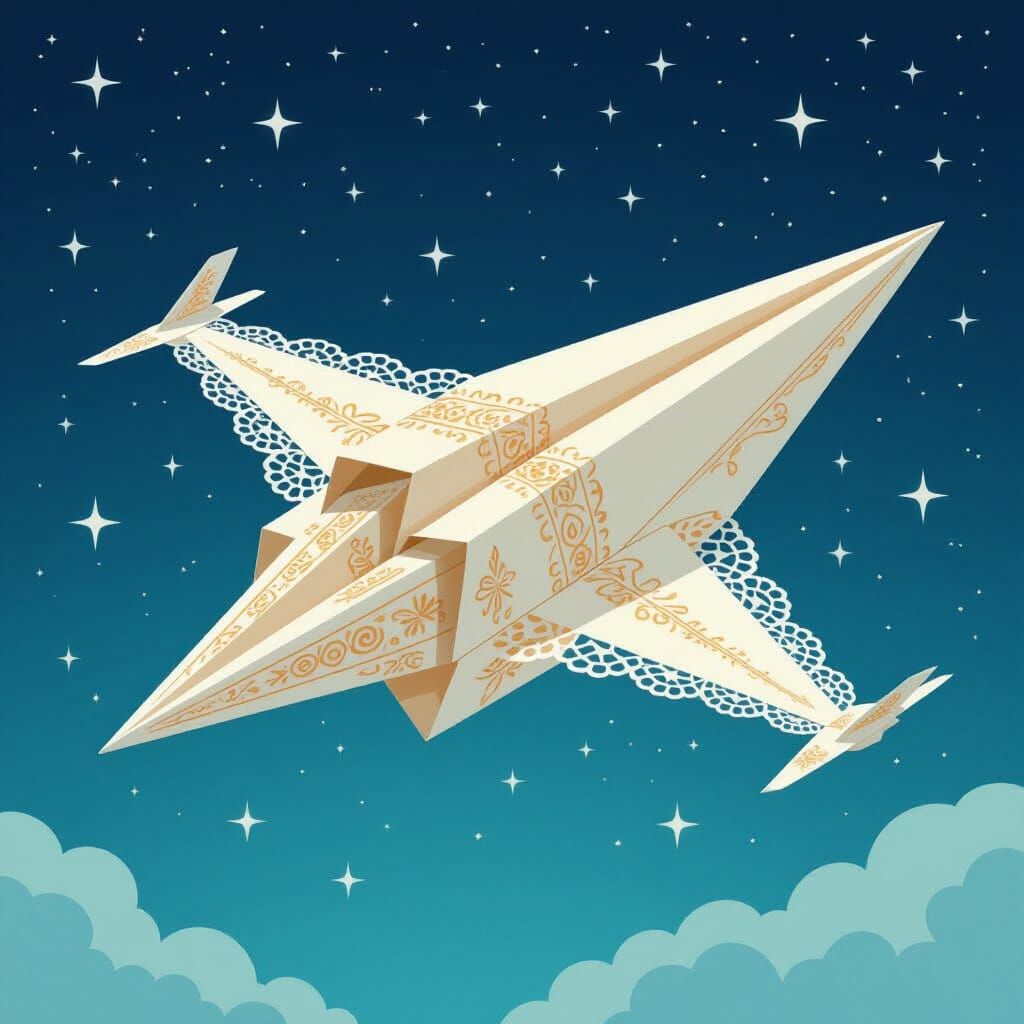 a space ship made entirely out of paper