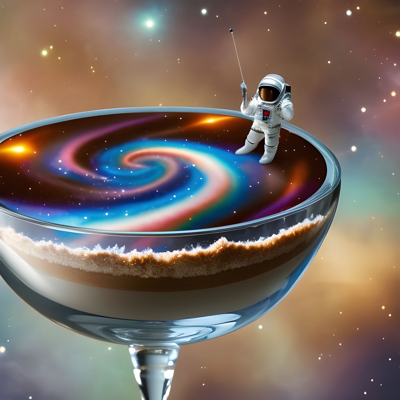 Astronaut in Galaxy Pudding: Digital Art