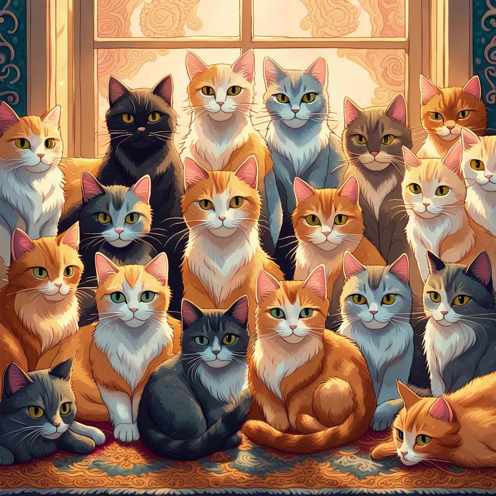 Cats in a Dreamy, Whimsical Wonderland