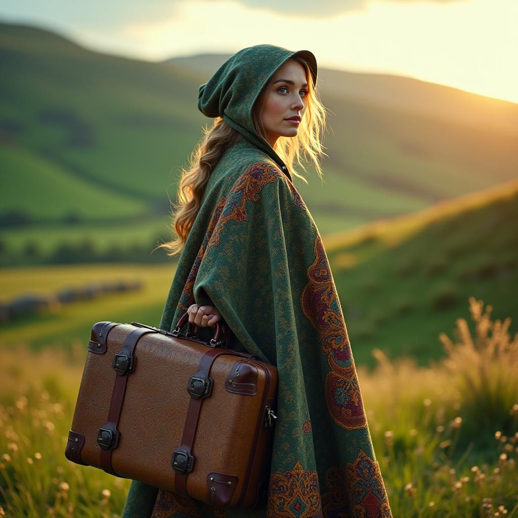 Vintage Travel Poster: Woman Arriving in Ulster