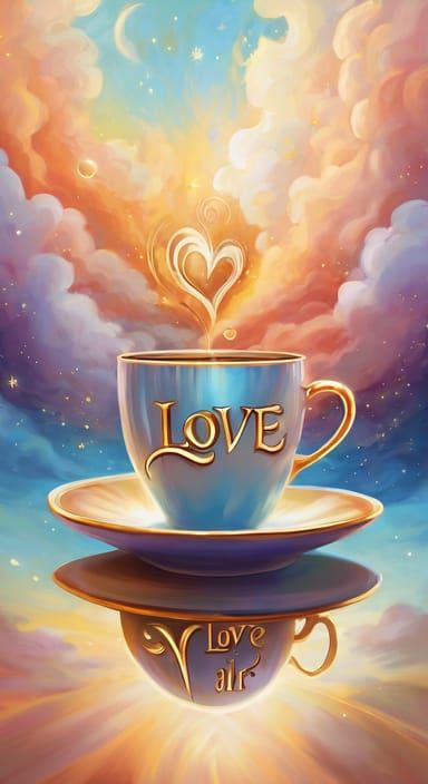 coffee cup with the words \"love Air\" on it