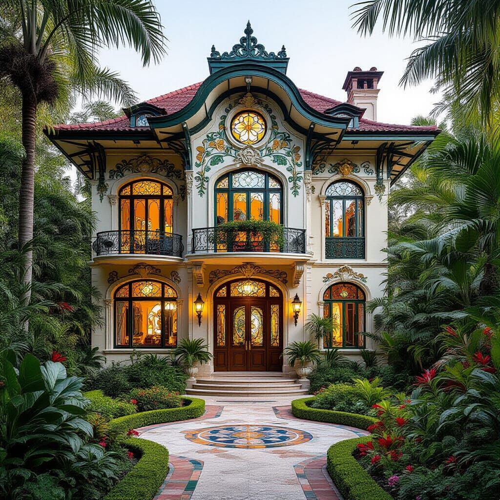 Art Nouveau Villa with Exotic Gardens