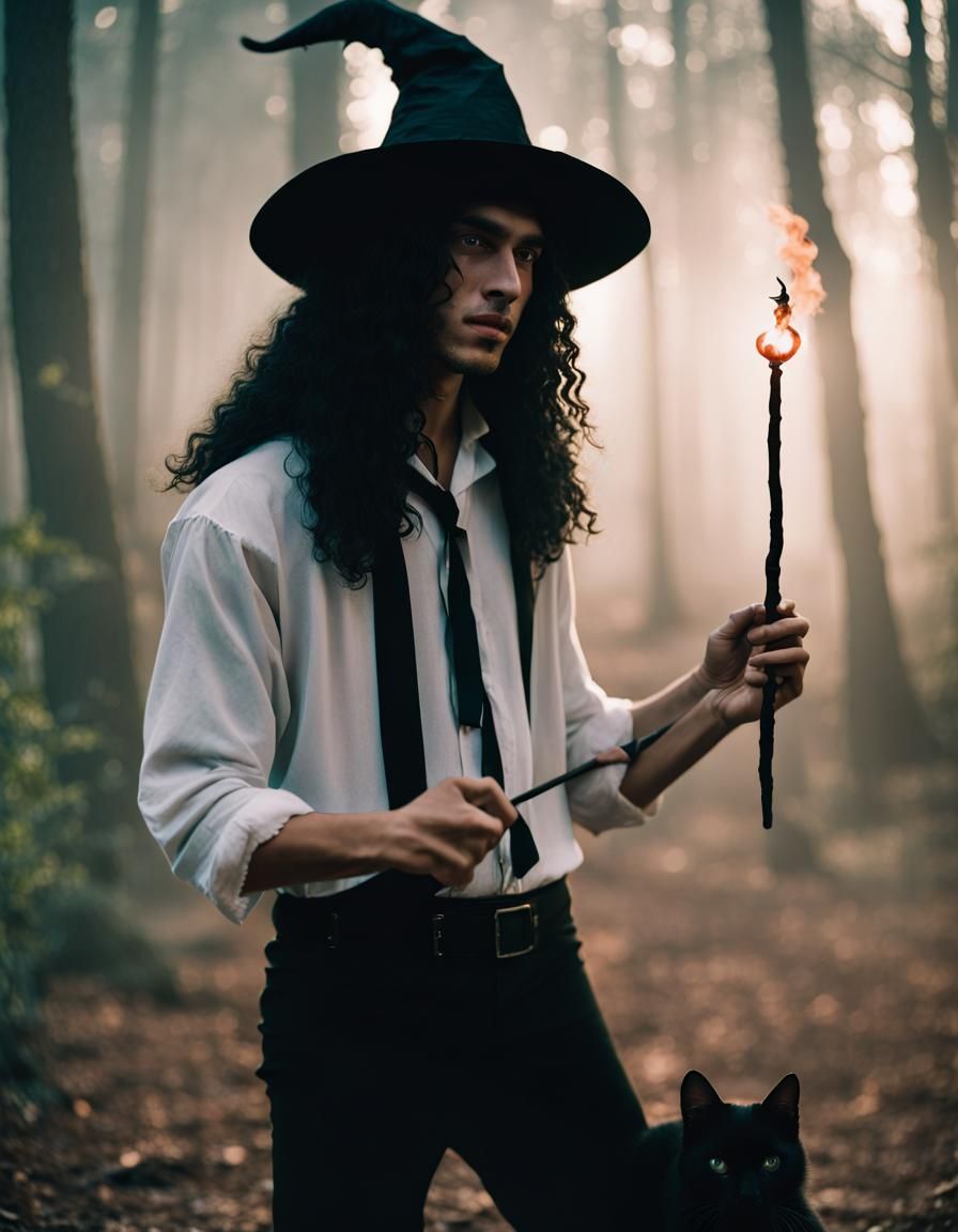 handsome young gay latino warlock (slender, 18-year-old), lo...