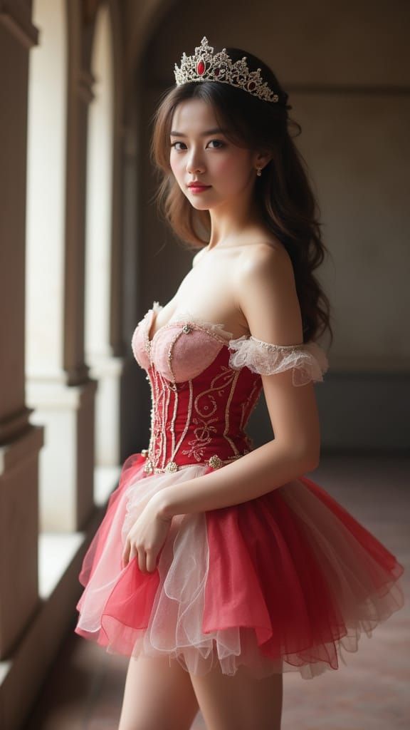 Elegant Princess in Sensuous Baroque Dress