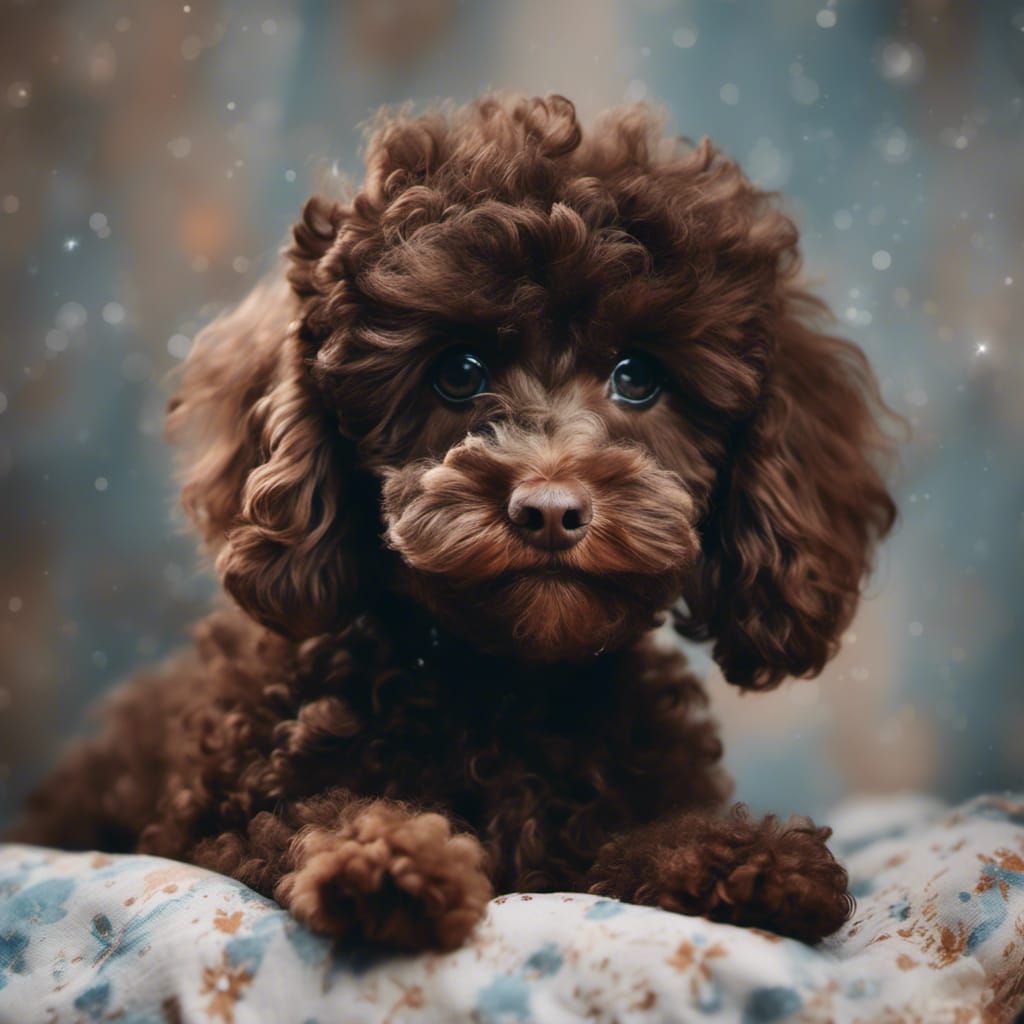 Lovely Dark Brown Miniature Poodle Portrait