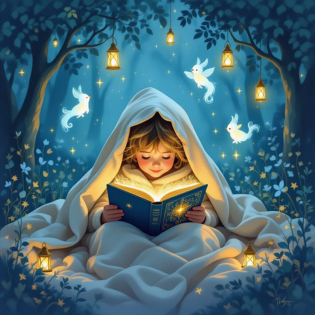 Enchanted Storybook World in Art Nouveau Style