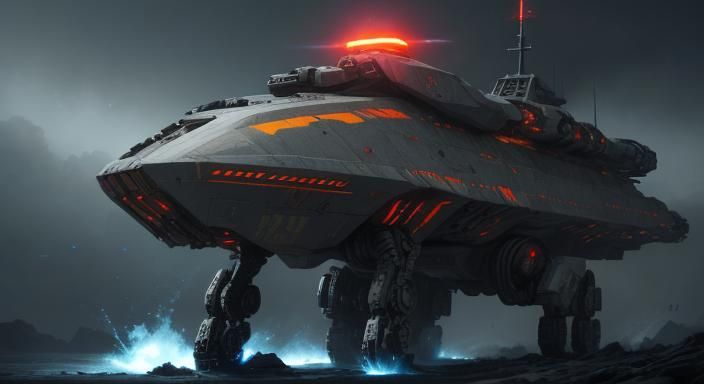 Futuristic Space Battle Between Humans and AI: Digital Art