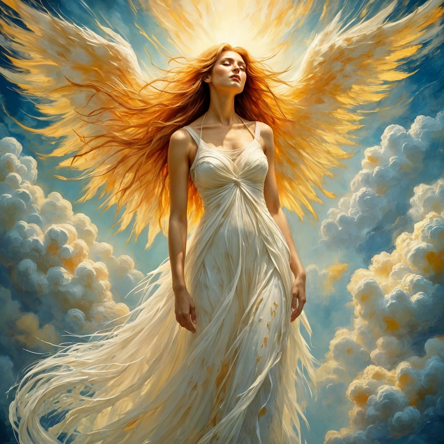 Fiery Angel in Shimmering Light