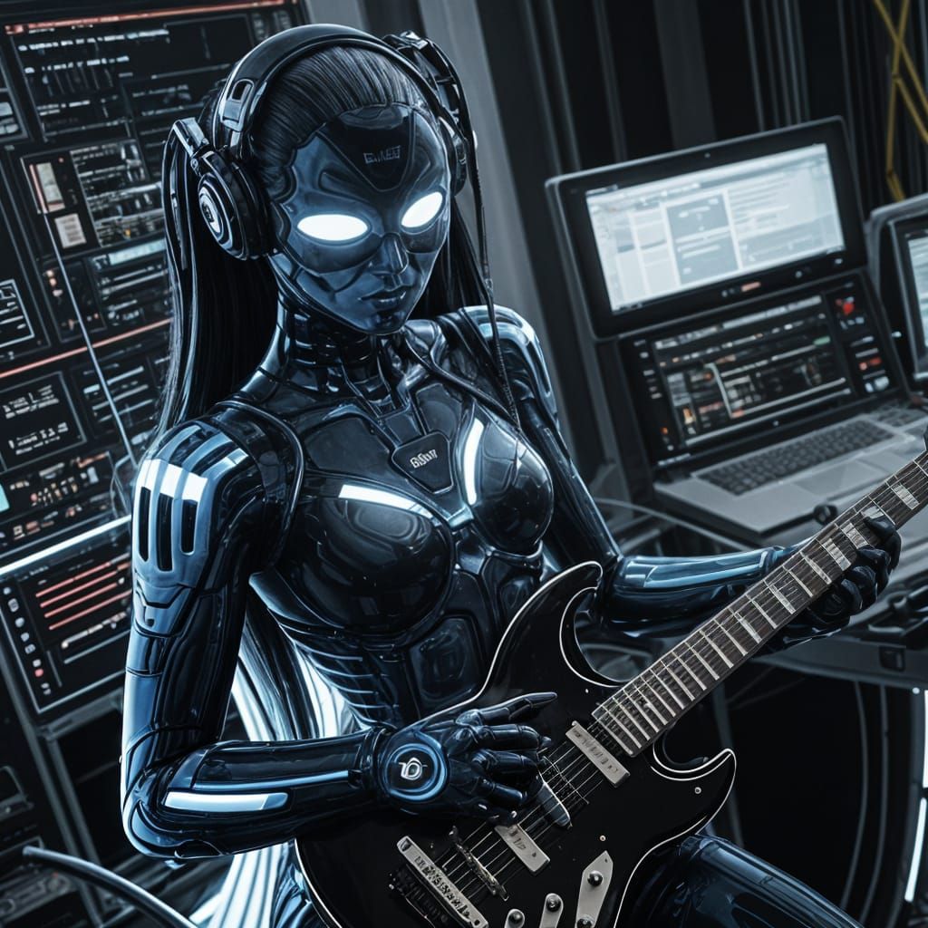 Cyberpunk Cityscape in Neon Blue