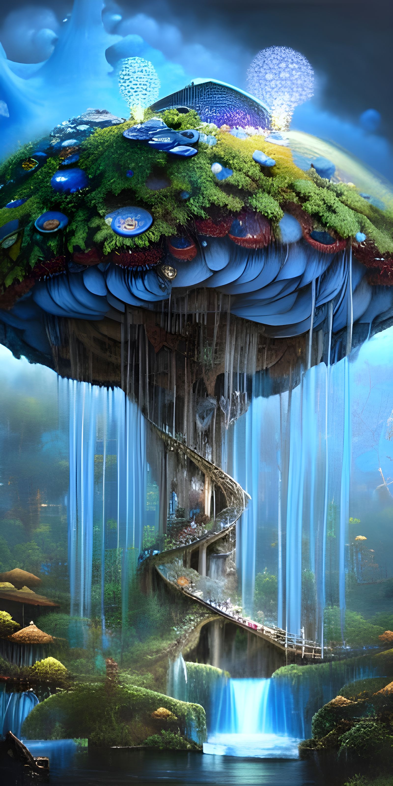 Blue Toadstool Metropolis in Highlands Wonderland