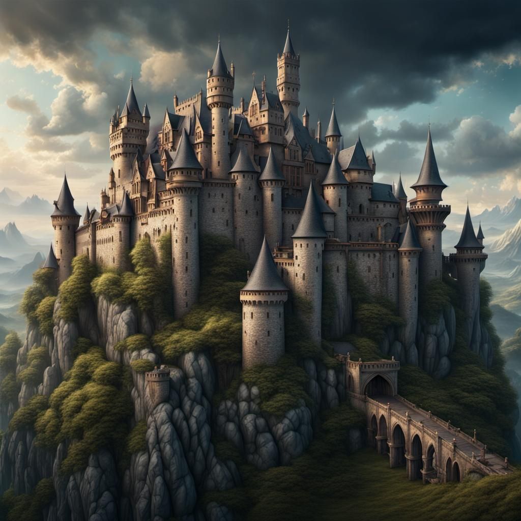 Epic Medieval Castle Digital Matte Painting