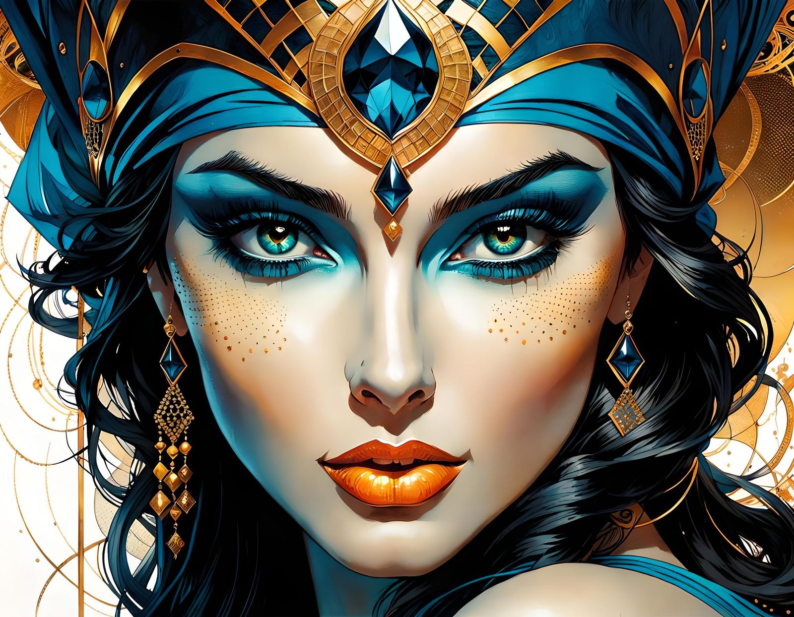 Cruel Djinn in Pen and Ink Pin-Up Art