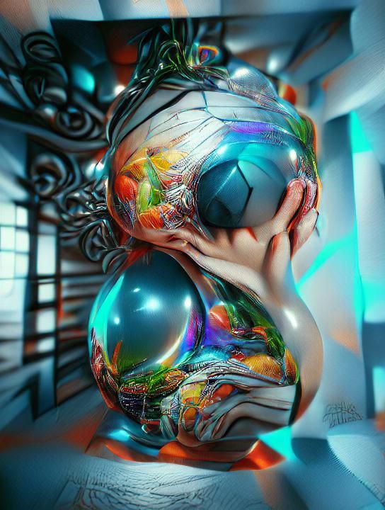 Futuristic Maximalist Gateway with Seasons Orb