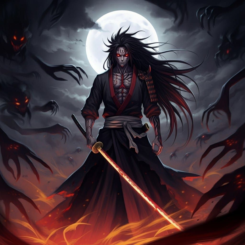 Kokushibo: Demonic Moon Warrior in Ethereal Darkness
