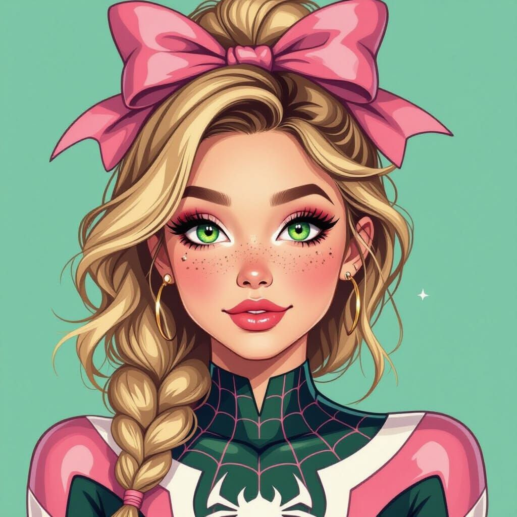 Ghost-Spider in Stylized Comic Art Style