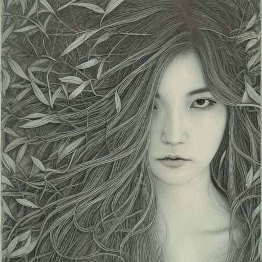 Woman with Narcotic Flower: Etching and Aquatint