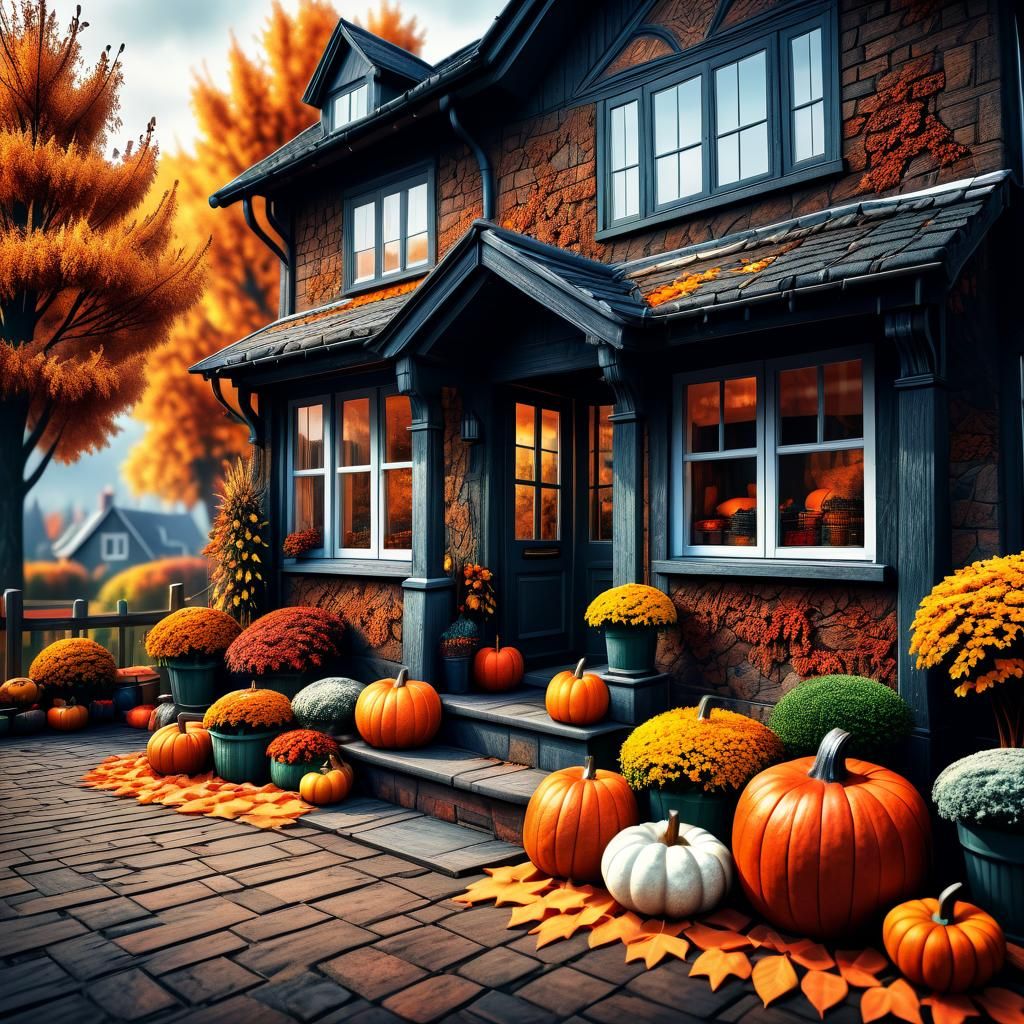 Cozy Autumn Home in Hyperrealistic Detail