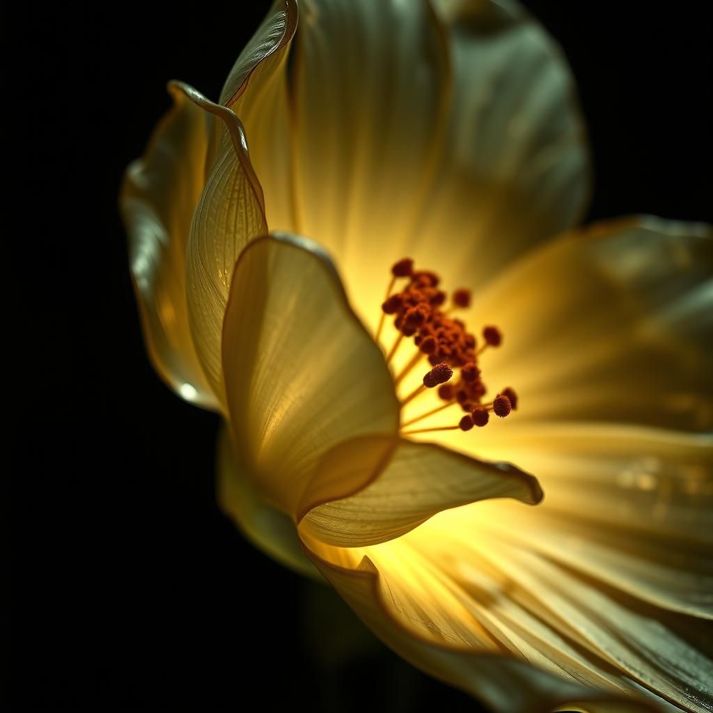 Enigmatic Glass Flower in Motion
