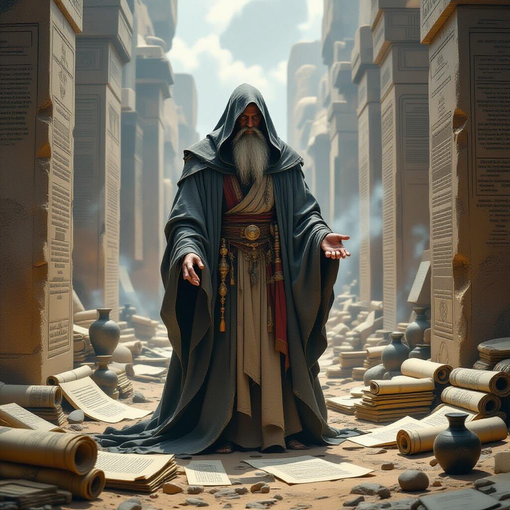 Ancient Sage Amidst Forgotten Lore