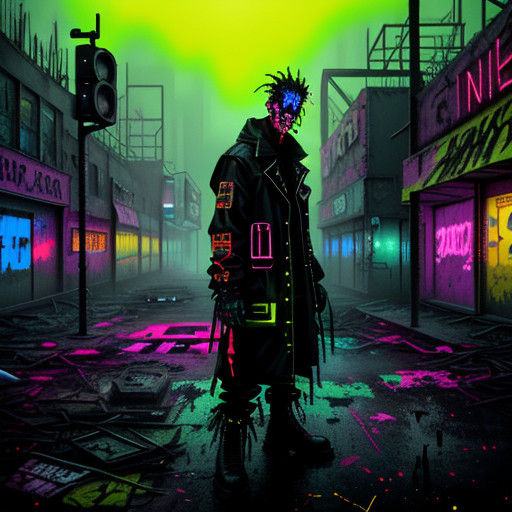 Ethereal Carnival Desolation in Neon-Lit Decay