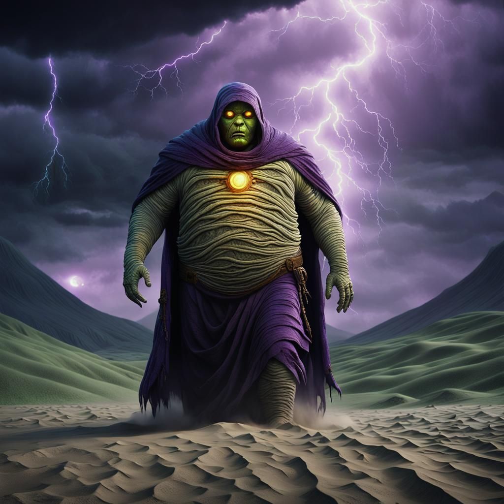 Fat Mummy with Glowing Eyes in Transylvania