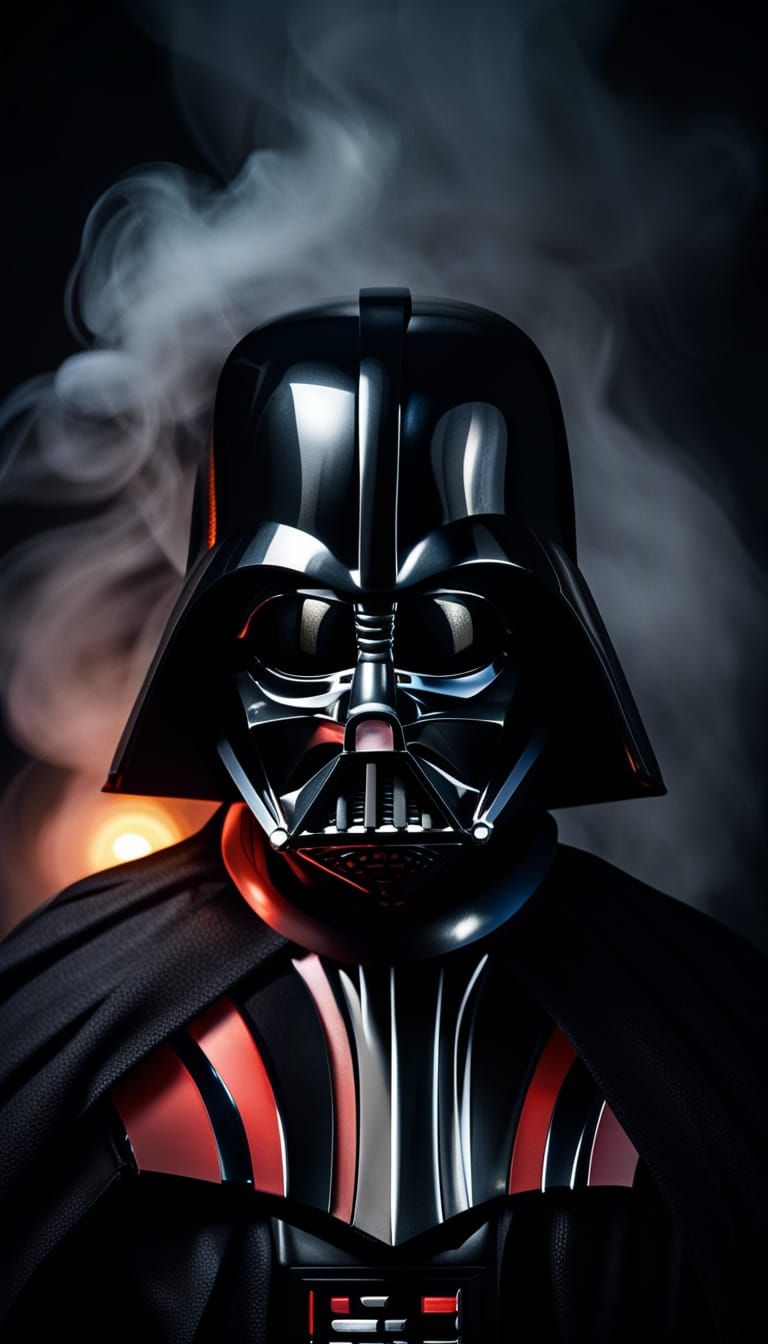 Hyperrealistic Darth Vader Bear Portrait in Darkness
