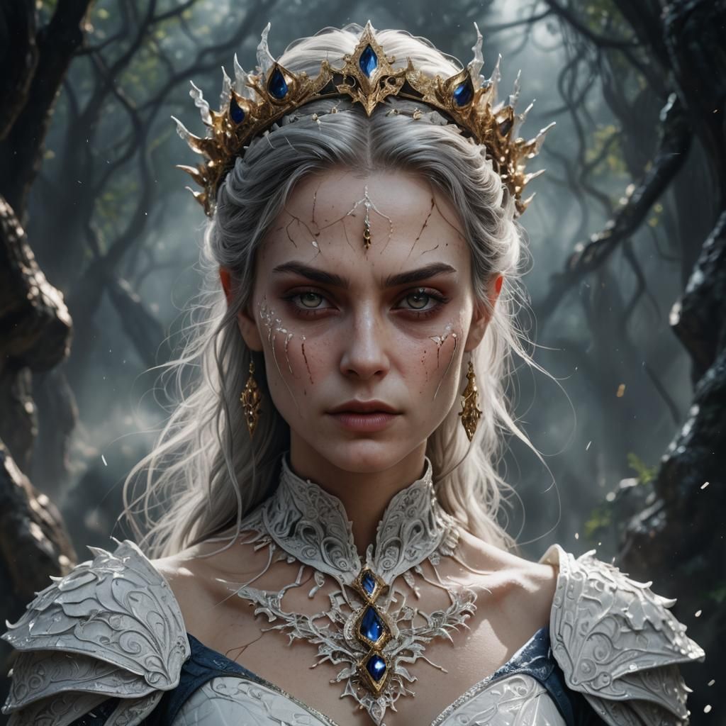 Mystical Woman Portrait in Hyperrealistic Style