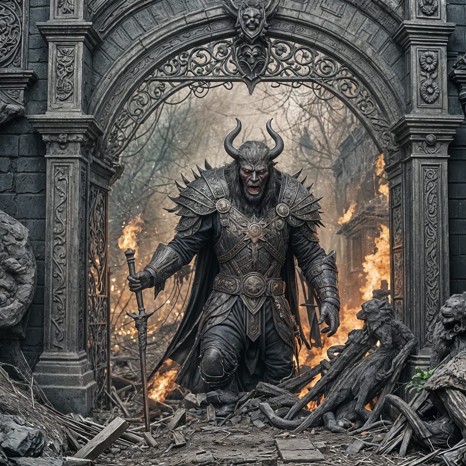 древний замок богов на Олимпе на скале с лестницей через обл...