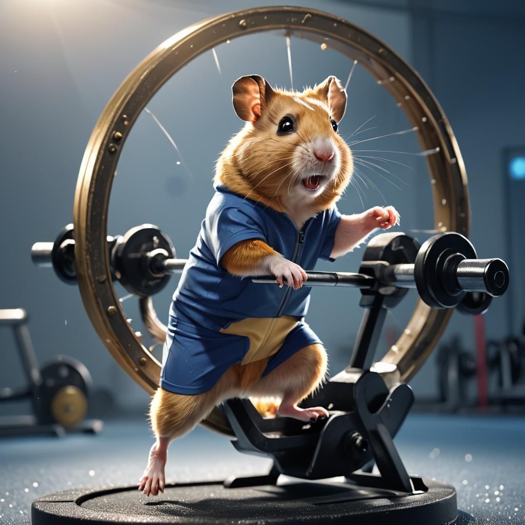Hamster's Gym Workout: A Digital Matte Painting